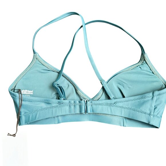Girlfriend collective womens swimwear bikini top  XS green color criss cross new - Picture 3 of 11